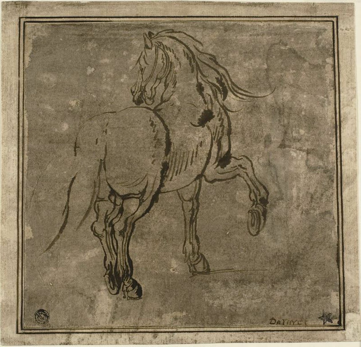 Caballo, visto tres cuartos desde atrás de Jacques Callot