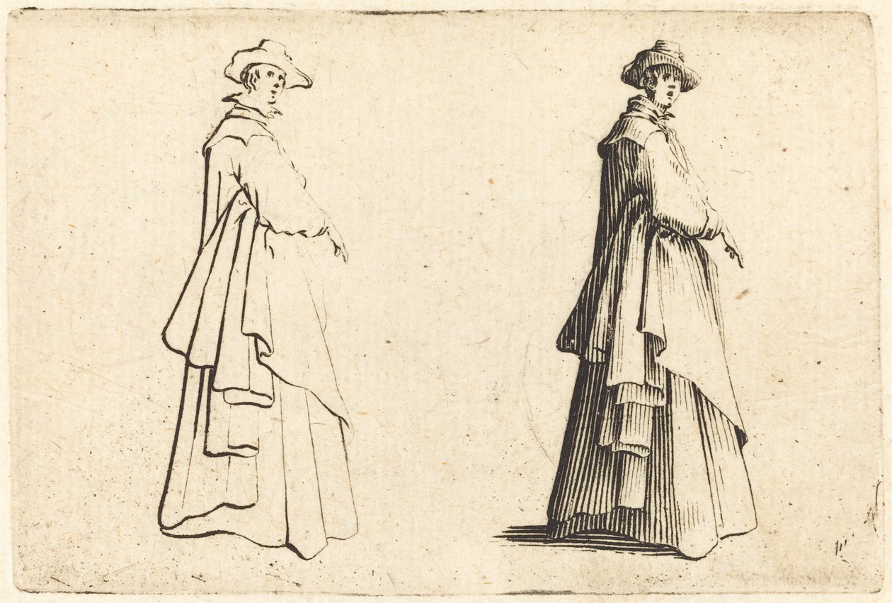 Dama con un Abrigo Grande de Jacques Callot