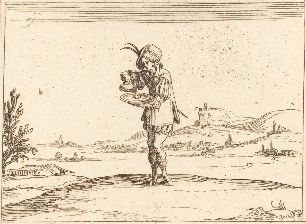 Hombre lavando una perla de Jacques Callot