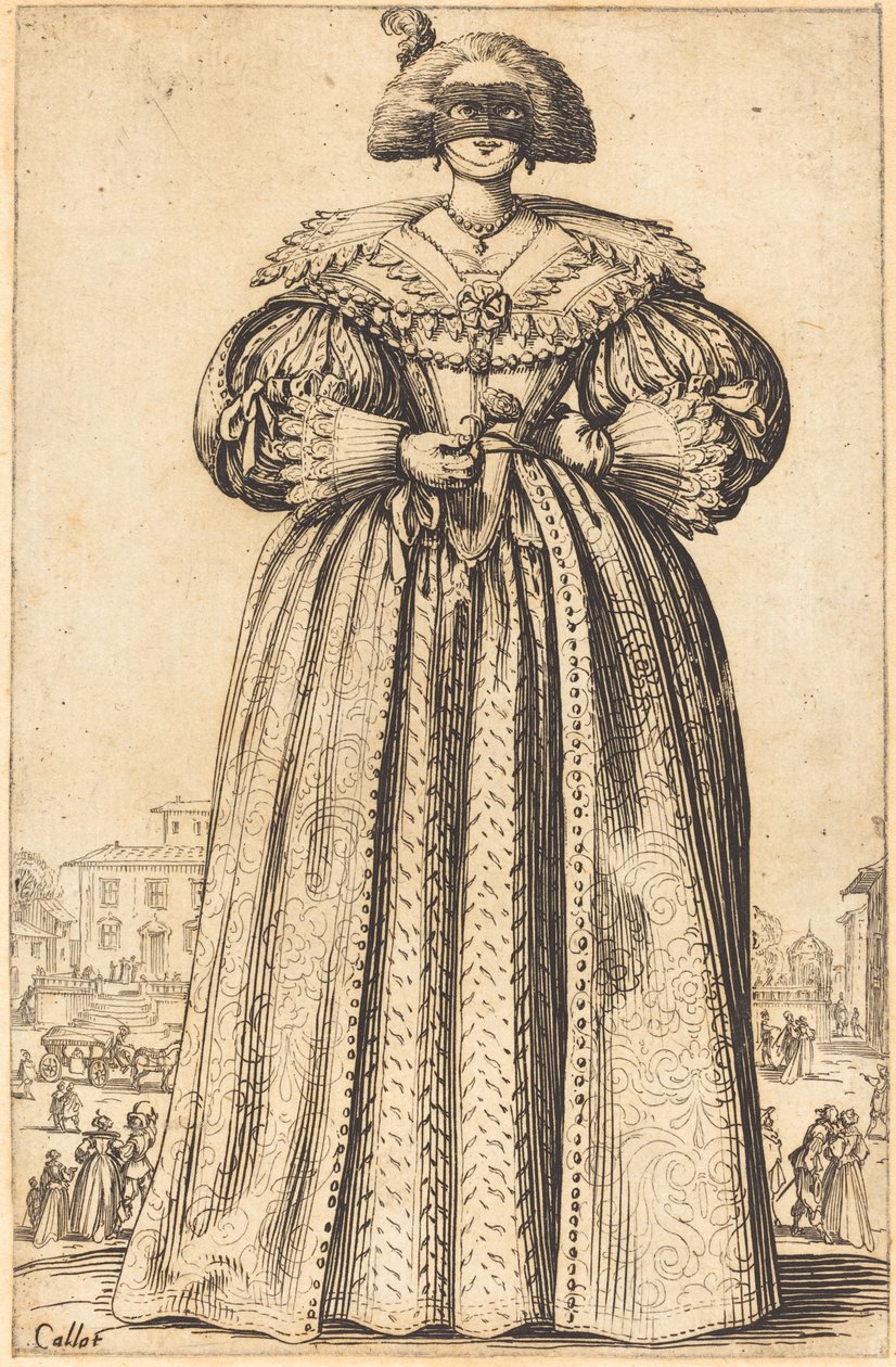 Mujer noble enmascarada de Jacques Callot