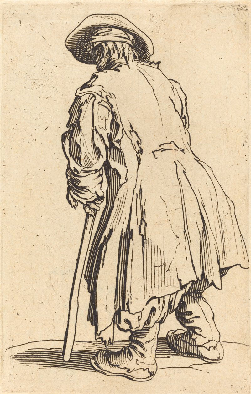 Viejo mendigo con una muleta de Jacques Callot