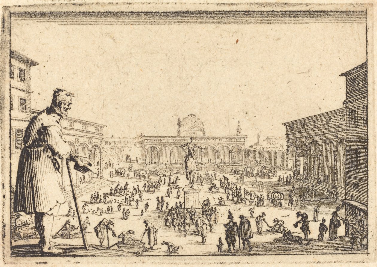 Piazza SS. Annunziata, Florencia de Jacques Callot