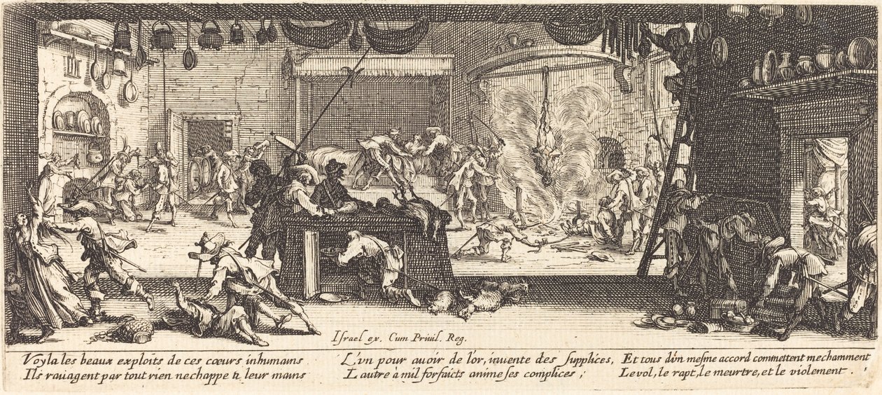 Saqueo de una gran granja de Jacques Callot