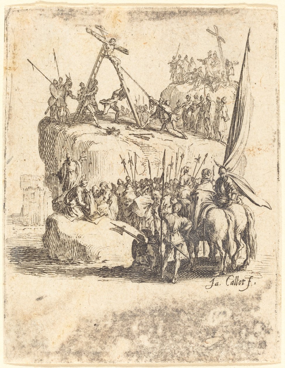 La Elevación de la Cruz, c. 1624-1625 de Jacques Callot