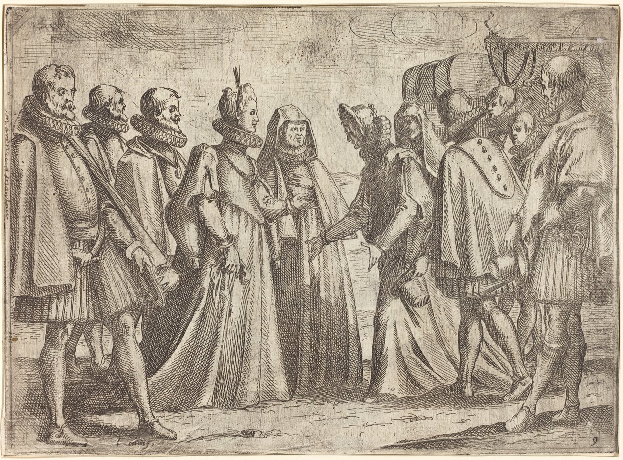 Recepción en Mantua [recto] de Jacques Callot