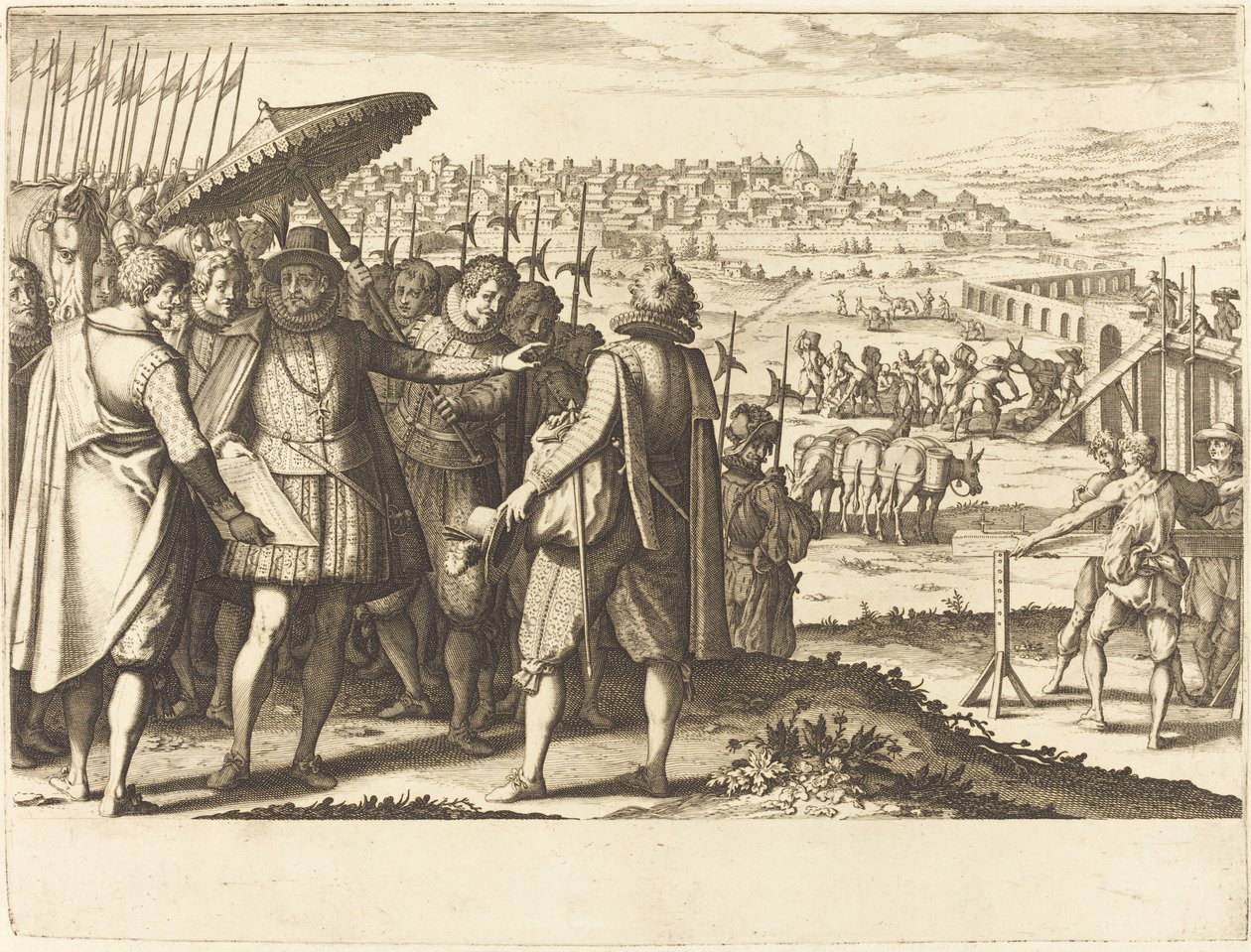 Restauración del Acueducto en Pisa de Jacques Callot