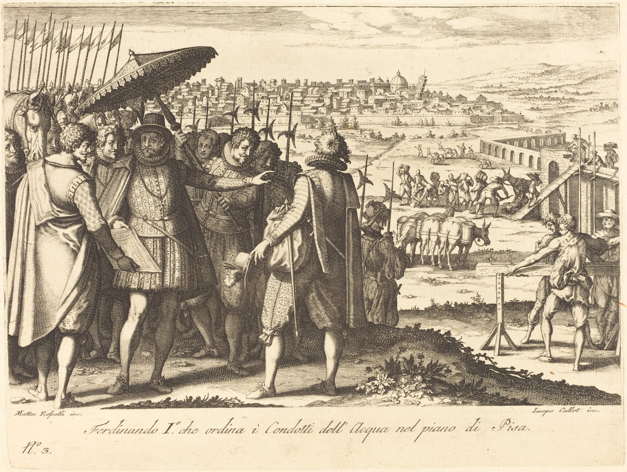 Restauración del Acueducto en Pisa de Jacques Callot