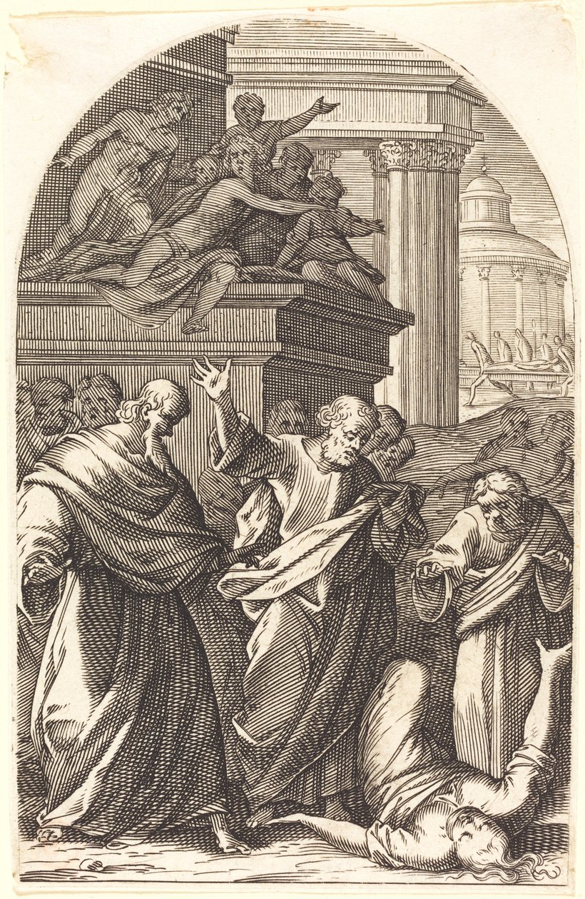 Safira castigada con la muerte, 1608-1611 de Jacques Callot