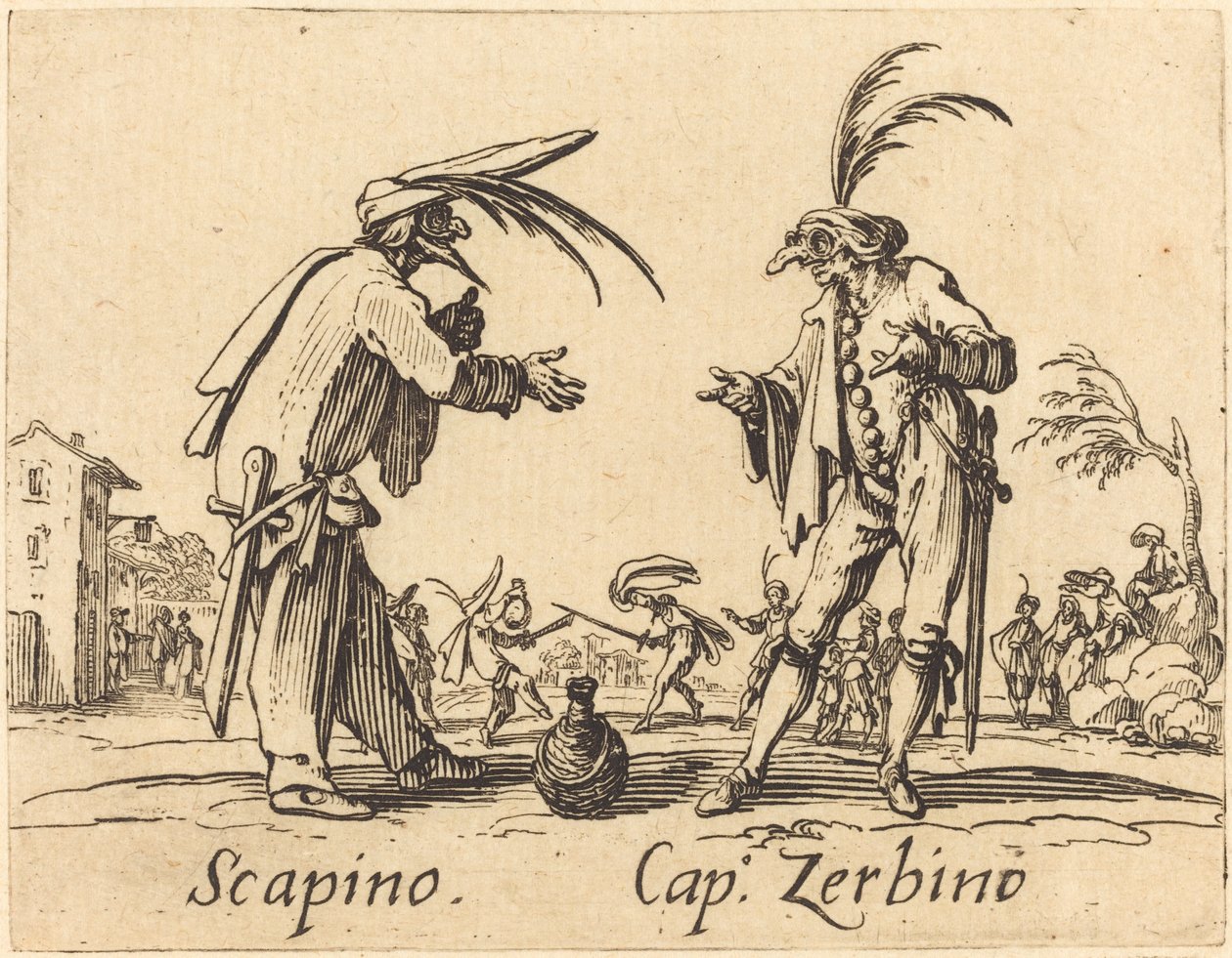 Scapino y Cap. Zerbino de Jacques Callot