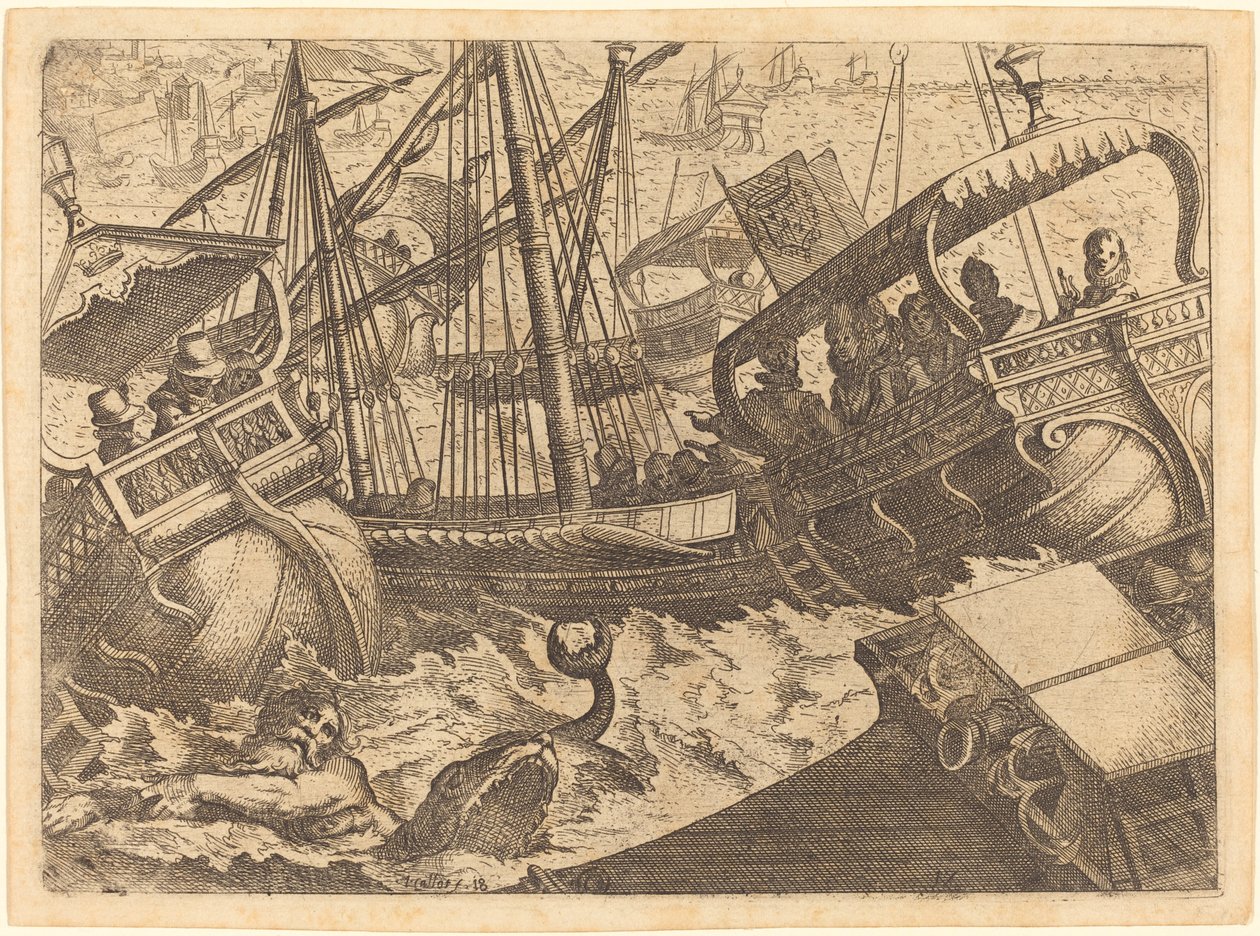 Tormenta en la Costa de Barcelona de Jacques Callot