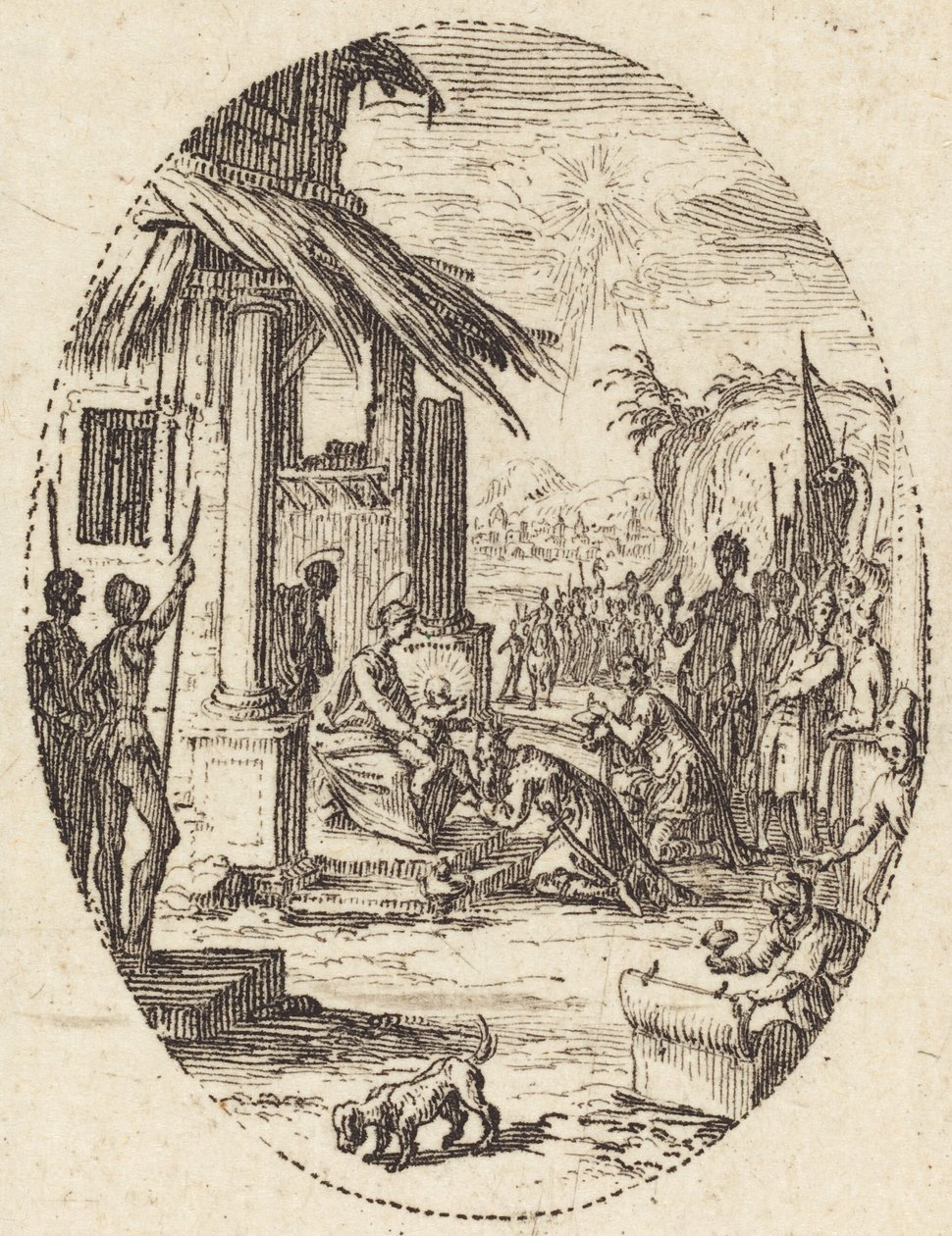 La adoración de los magos de Jacques Callot