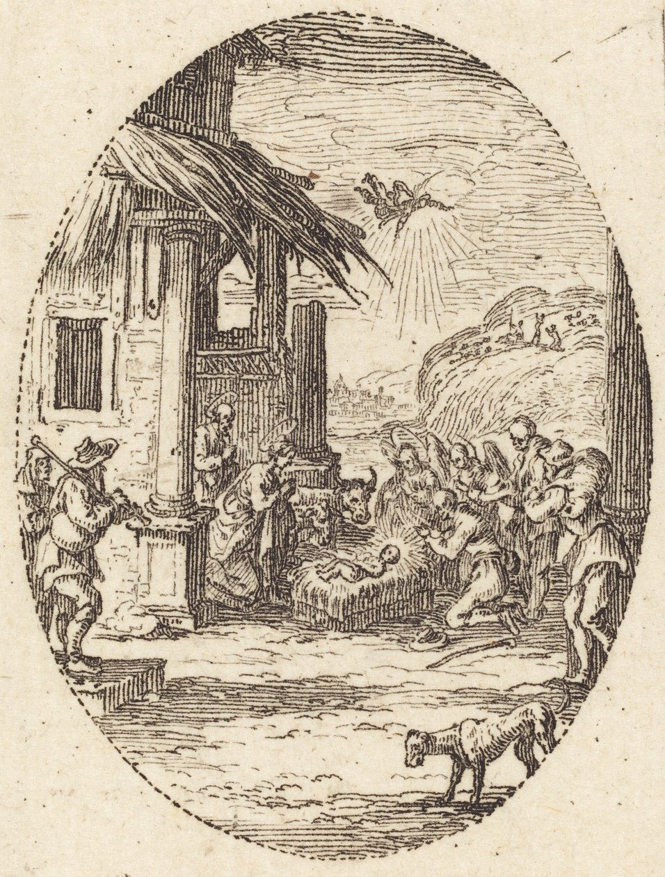 La adoración de los pastores de Jacques Callot