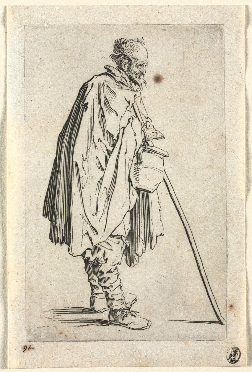 Los mendigos: Mendigo con olla, c. 1623 de Jacques Callot