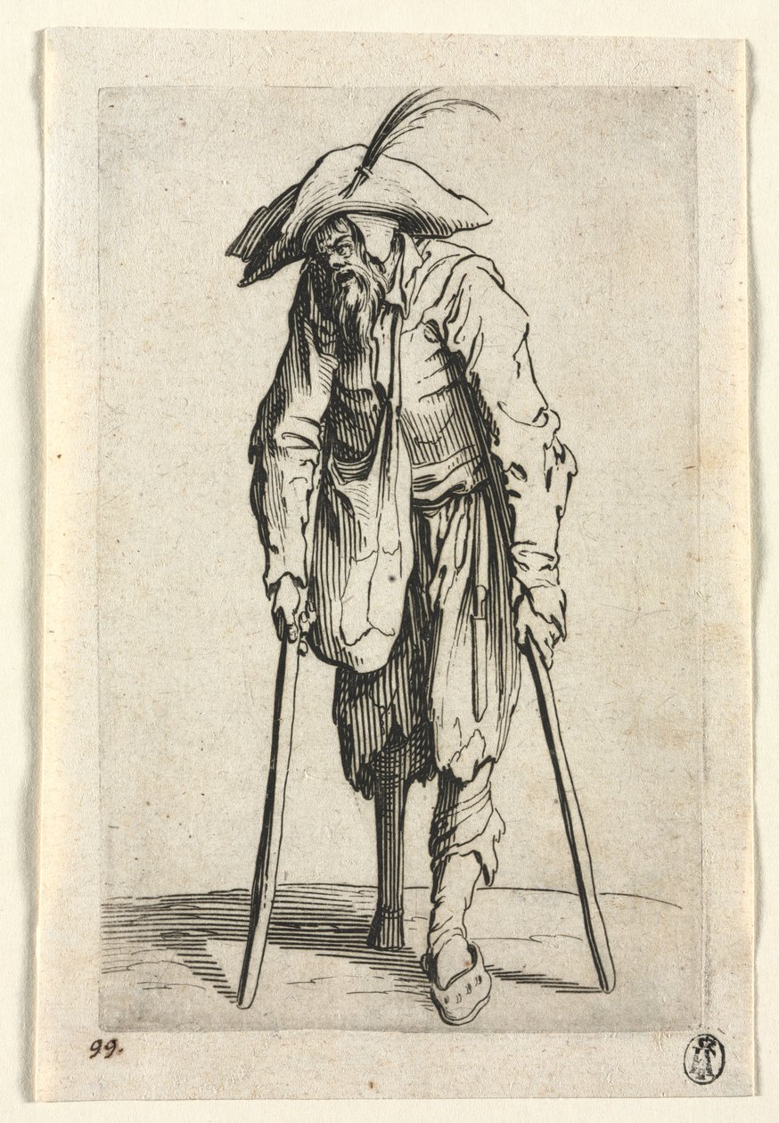 Los mendigos: mendigo con pata de palo de Jacques Callot