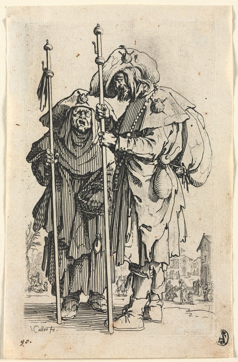 Los mendigos: las dos peregrinas de Jacques Callot