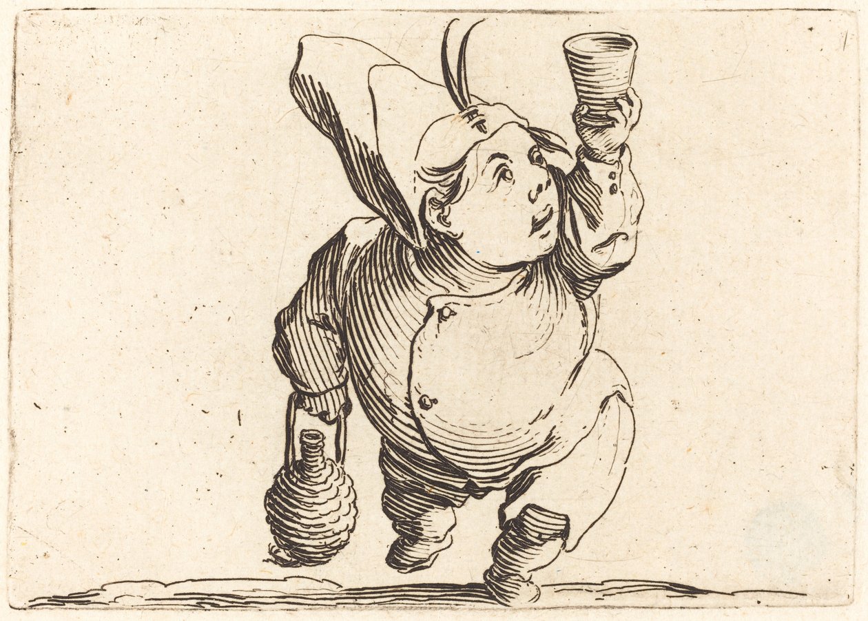 El Bebedor, Vista Frontal, c. 1622 de Jacques Callot