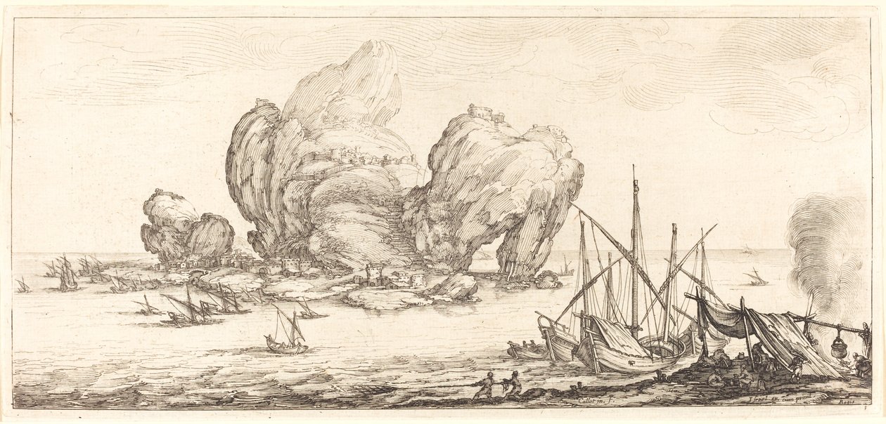 La gran roca, probablemente c. 1630 de Jacques Callot