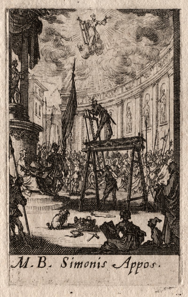 El Martirio de los Apóstoles: San Simón de Jacques Callot