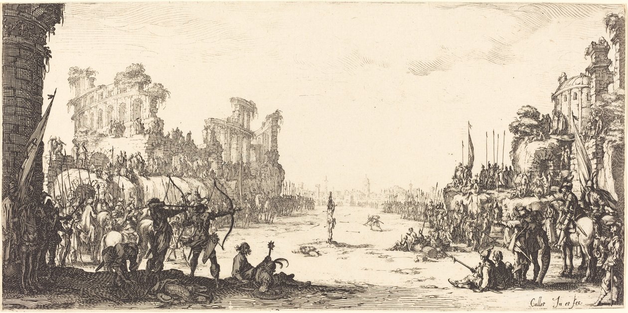 La prueba de las flechas (San Sebastián) de Jacques Callot