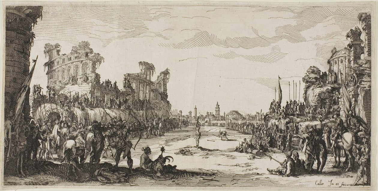 La ordalía de las flechas (San Sebastián) de Jacques Callot