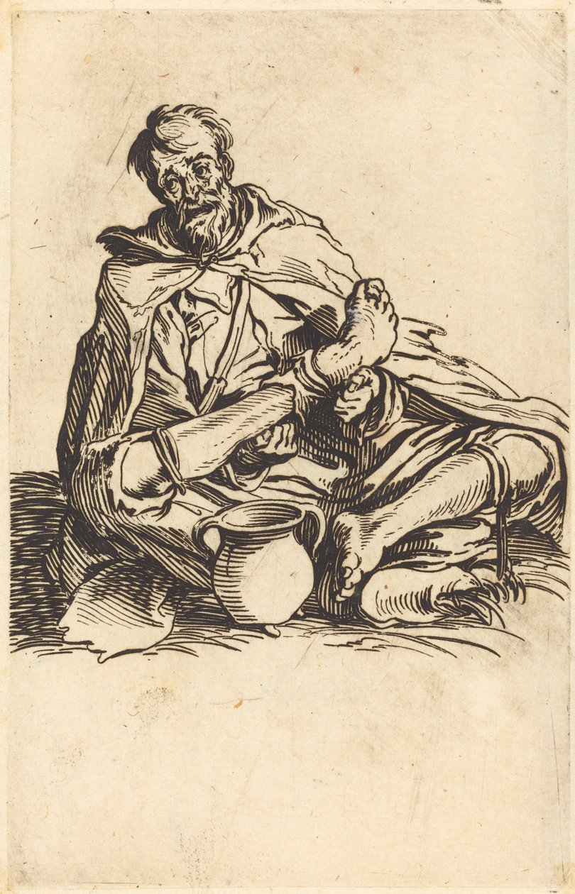 El hombre enfermo, c. 1622 de Jacques Callot