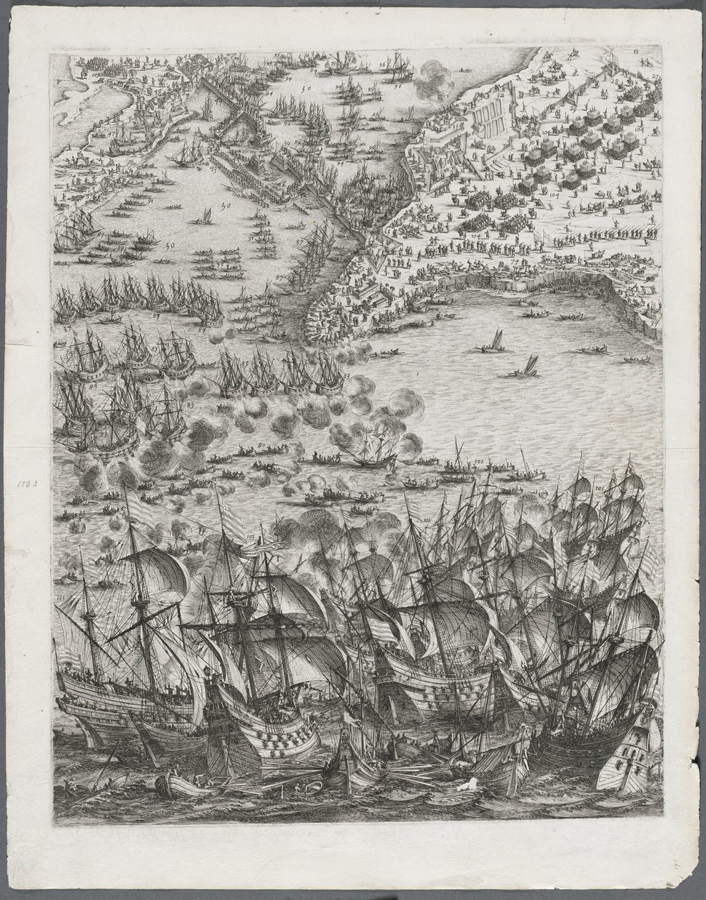 El asedio de La Rochelle: Lámina 11 de Jacques Callot