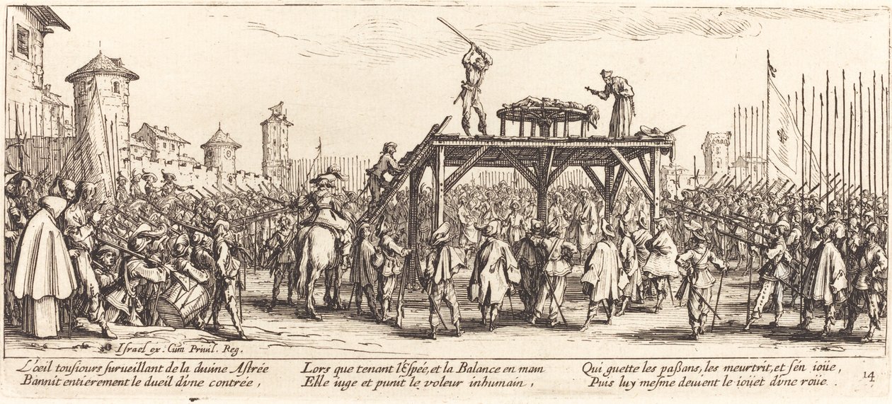 La rueda, c. 1633 de Jacques Callot