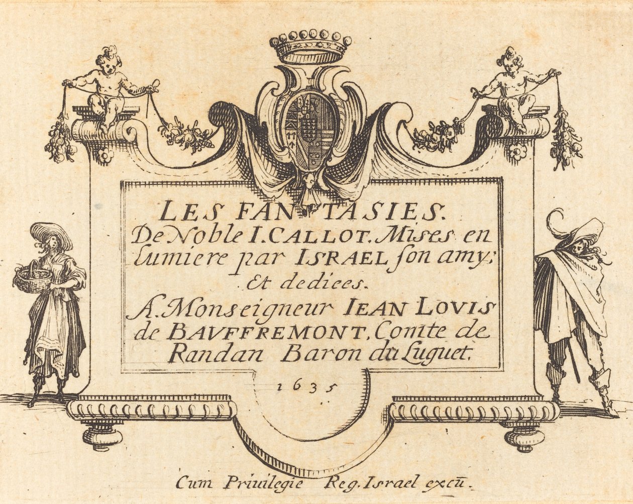 Página de título para "Las fantasías" de Jacques Callot