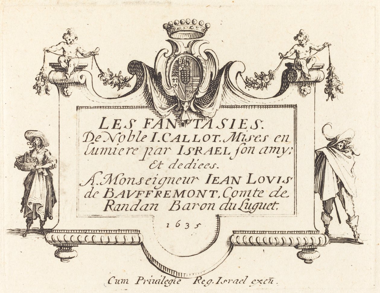 Página de título para "Las fantasías" de Jacques Callot