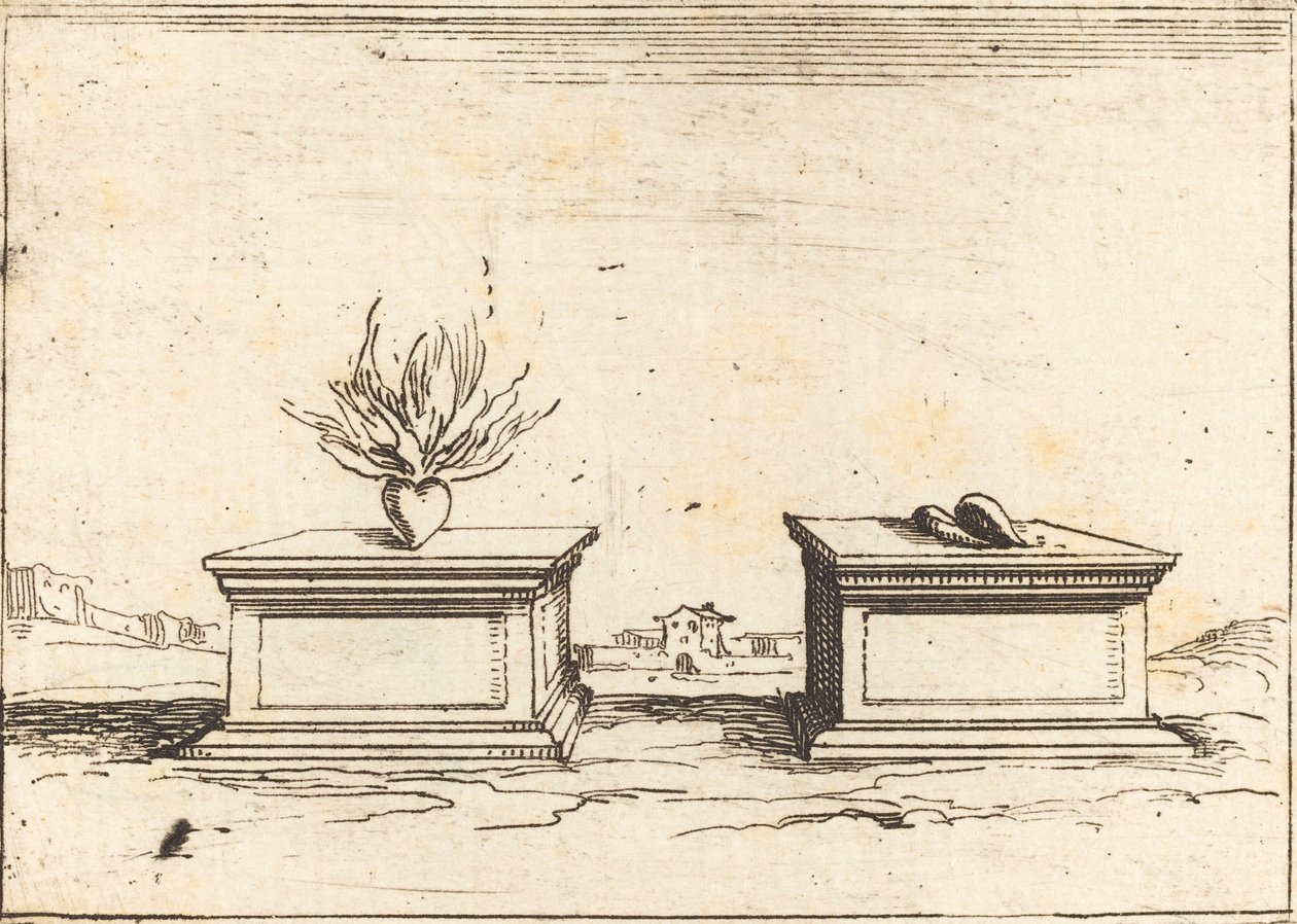 Dos corazones, 1628 de Jacques Callot