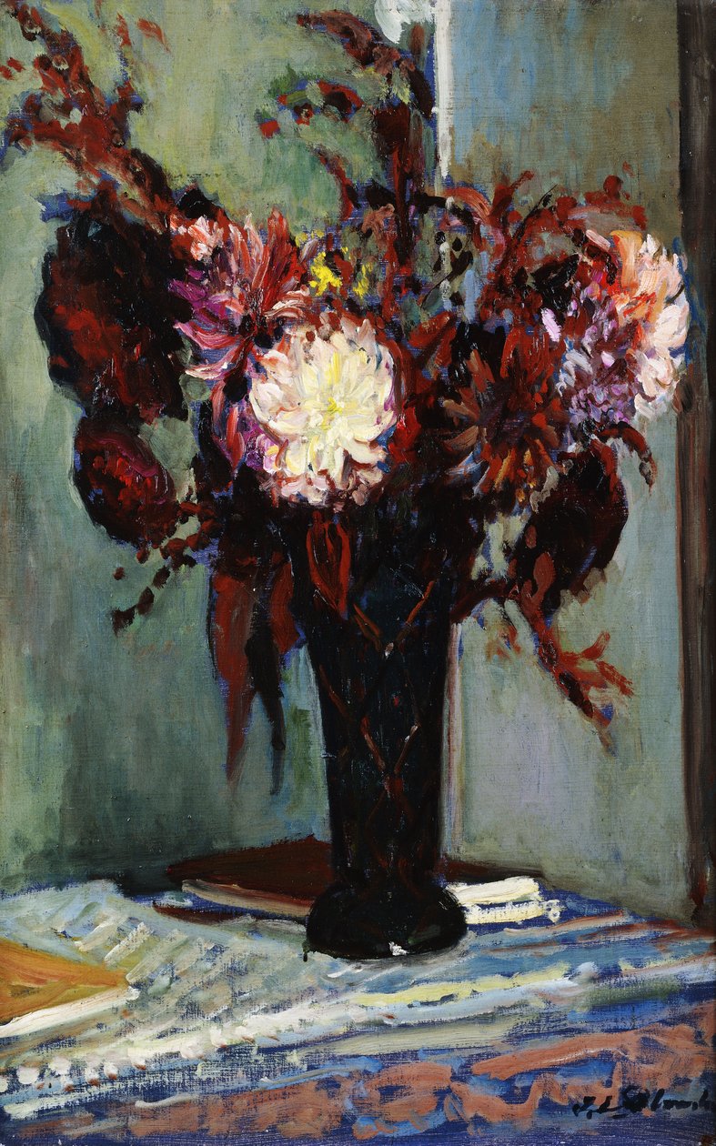 Crisantemos en un jarrón de Jacques Emile Blanche