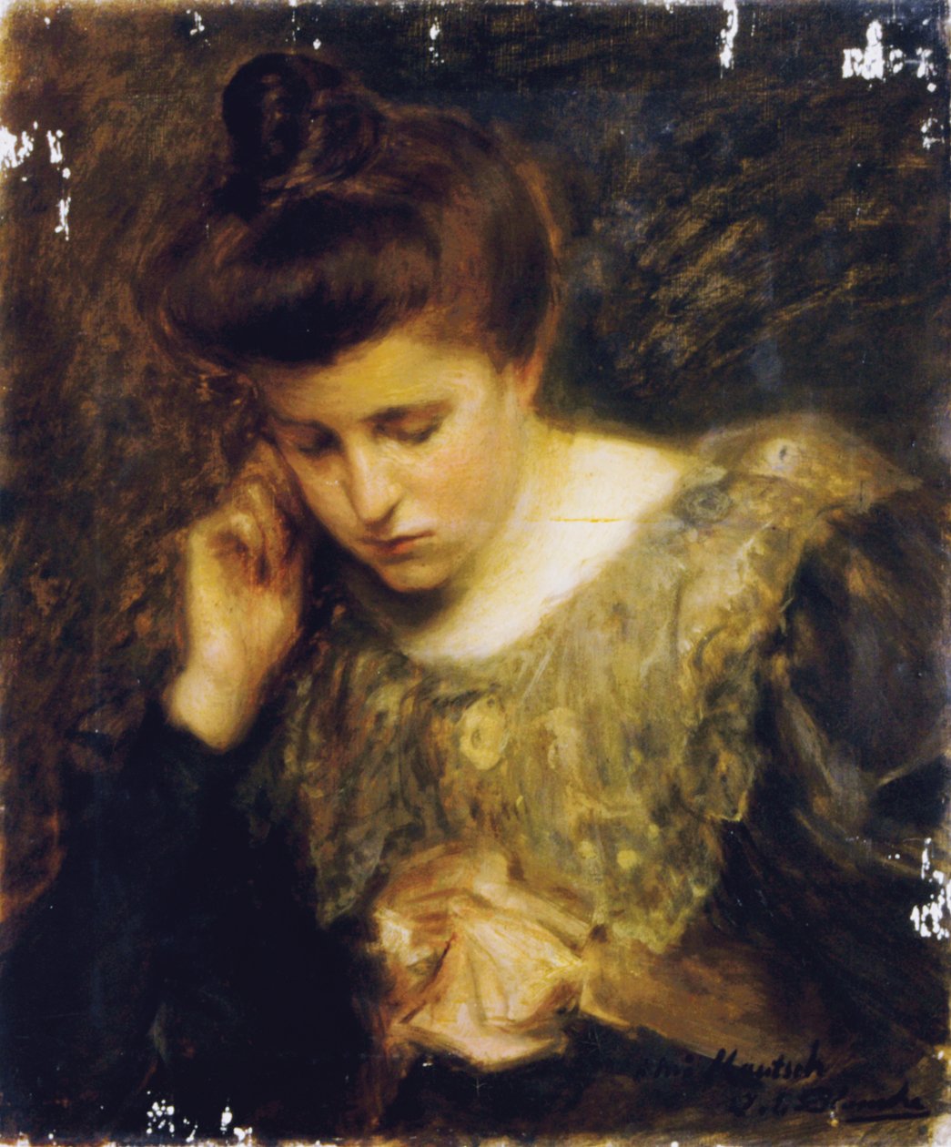 Estudio de una Mujer Leyendo de Jacques Emile Blanche
