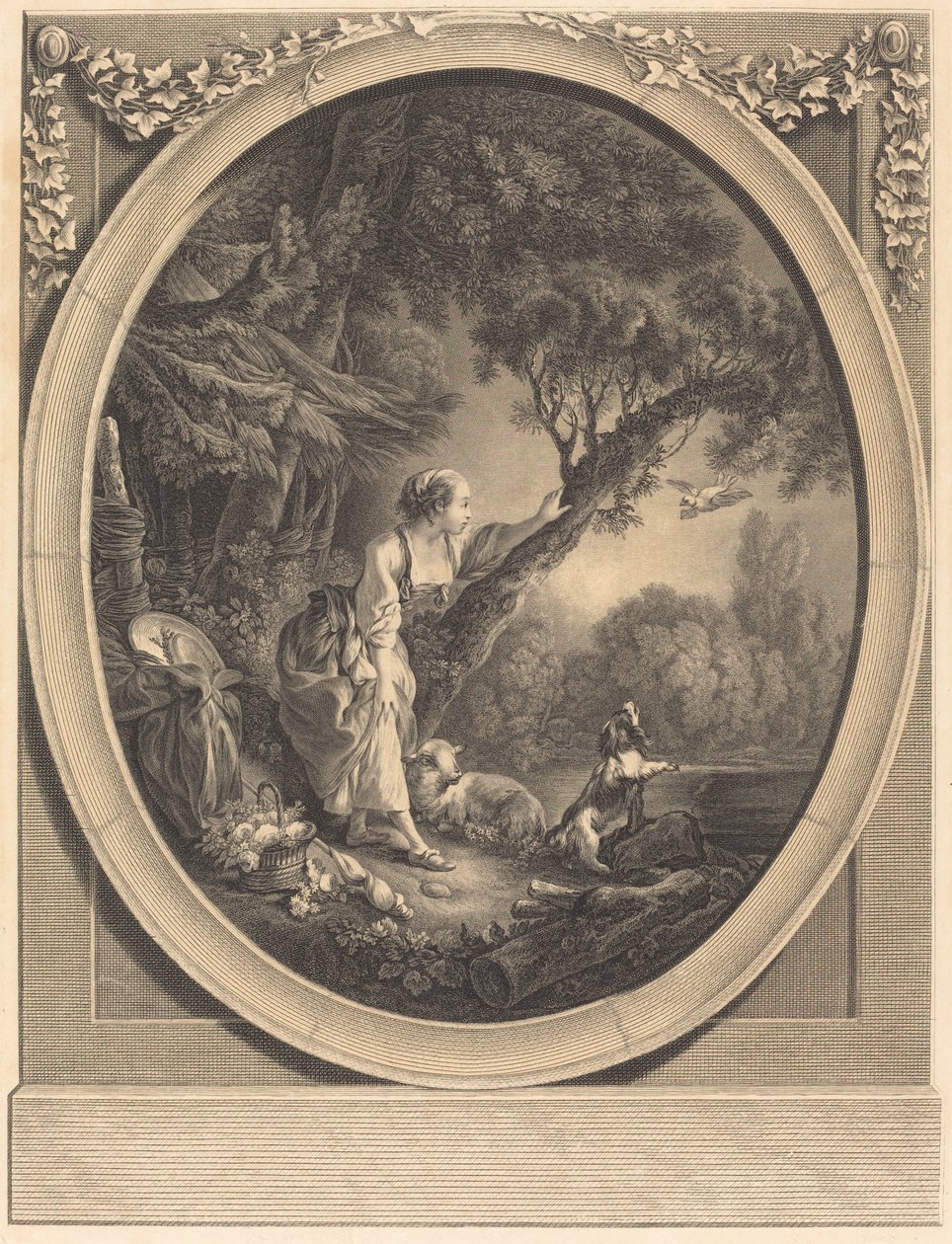 La Llegada del Correo de Jacques Firmin Beauvarlet after François Boucher