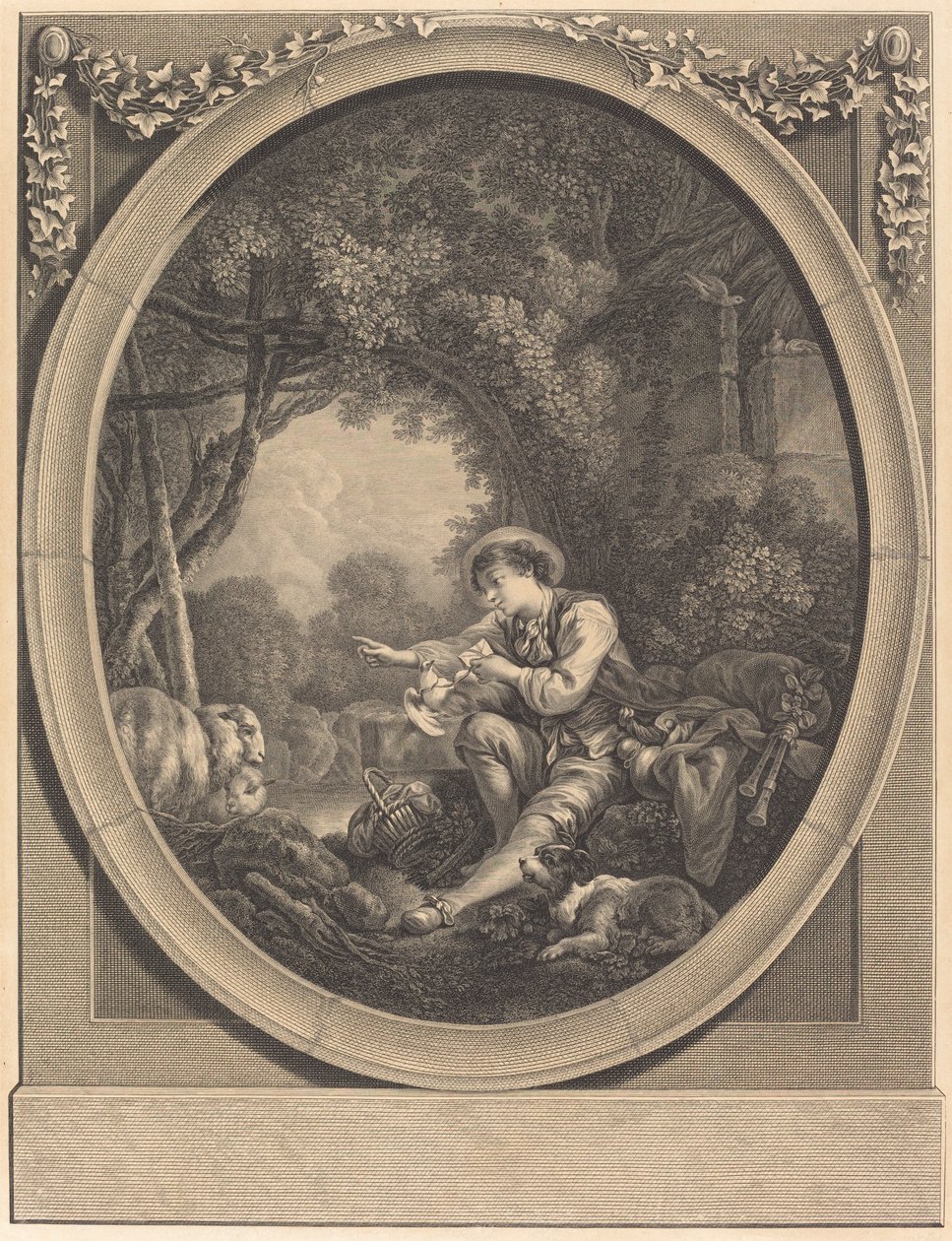 La partida del correo de Jacques Firmin Beauvarlet after François Boucher