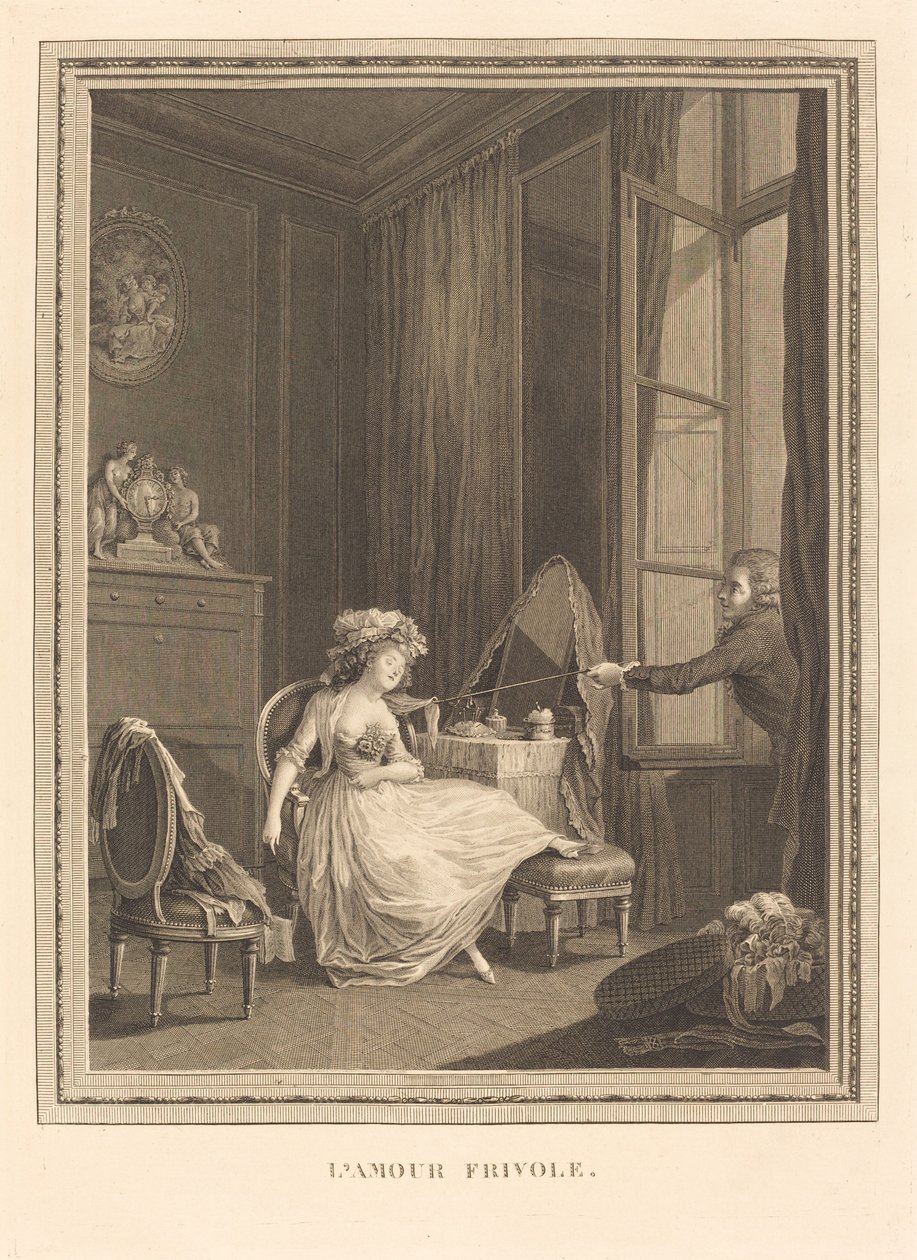 El amor frívolo de Jacques Firmin Beauvarlet after Pierre Antoine Baudouin