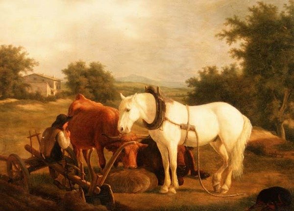 El Equipo de Arado Descansando de Jacques Laurent Agasse