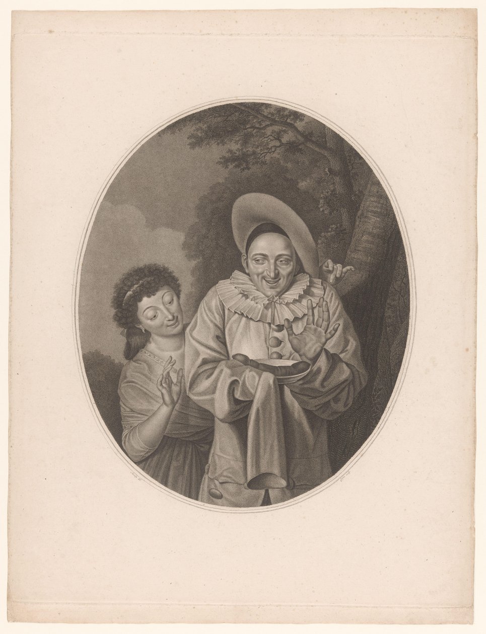 Pierrot con salchicha de Jacques Louis Copia