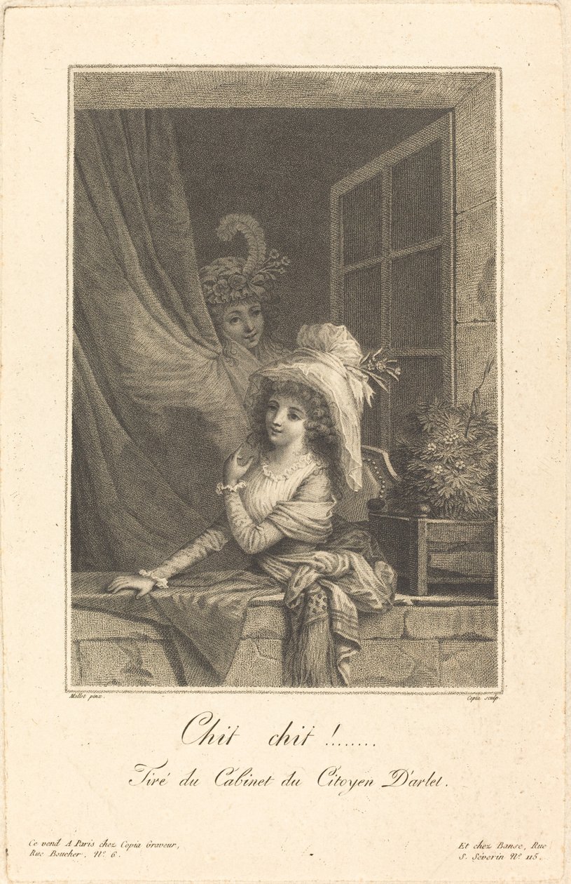 Chit chit de Jacques Louis Copia after Jean Baptiste Mallet