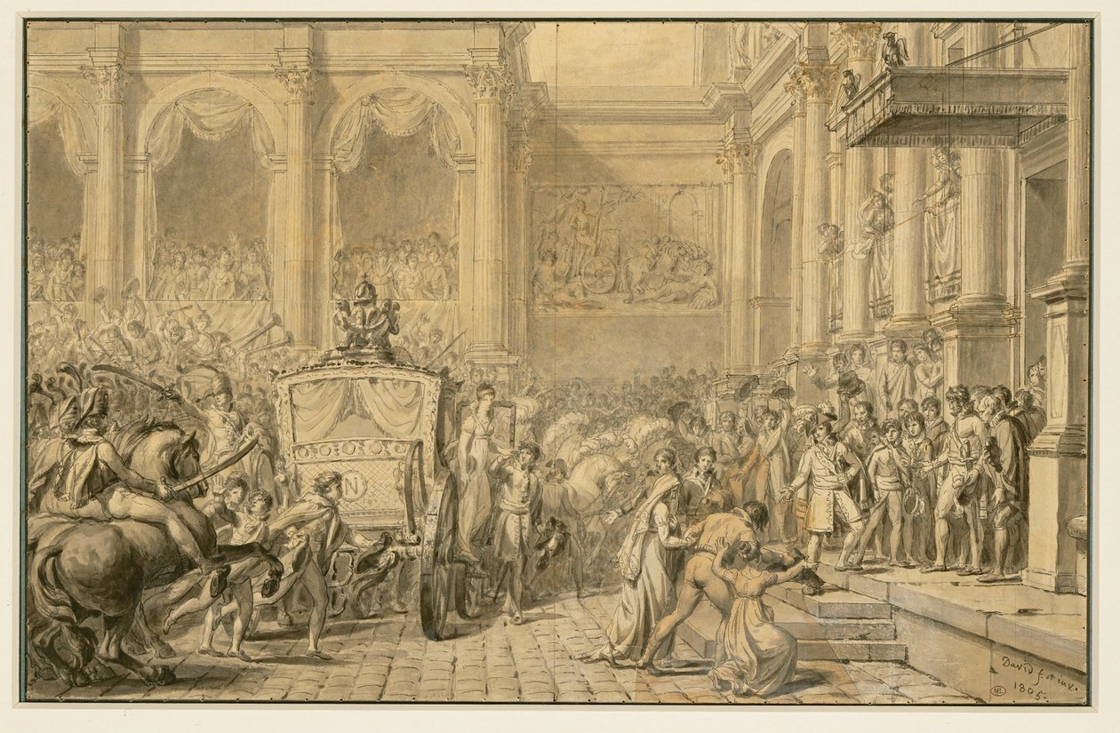 La llegada del Emperador ... de Jacques Louis David