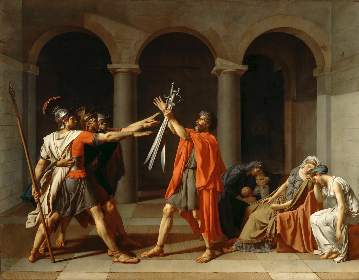 El Juramento de los Horacios de Jacques Louis David