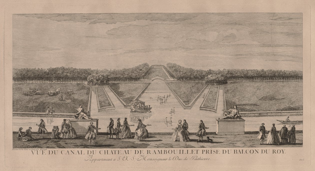 El castillo desde el canal en Rambouillet de Jacques Rigaud