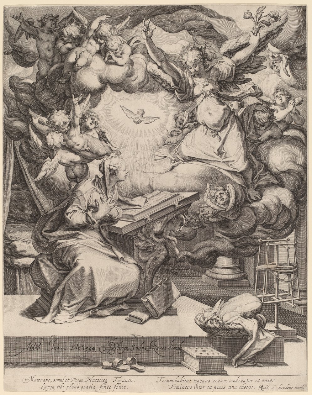 La Anunciación de Jacques de Gheyn II after Abraham Bloemaert