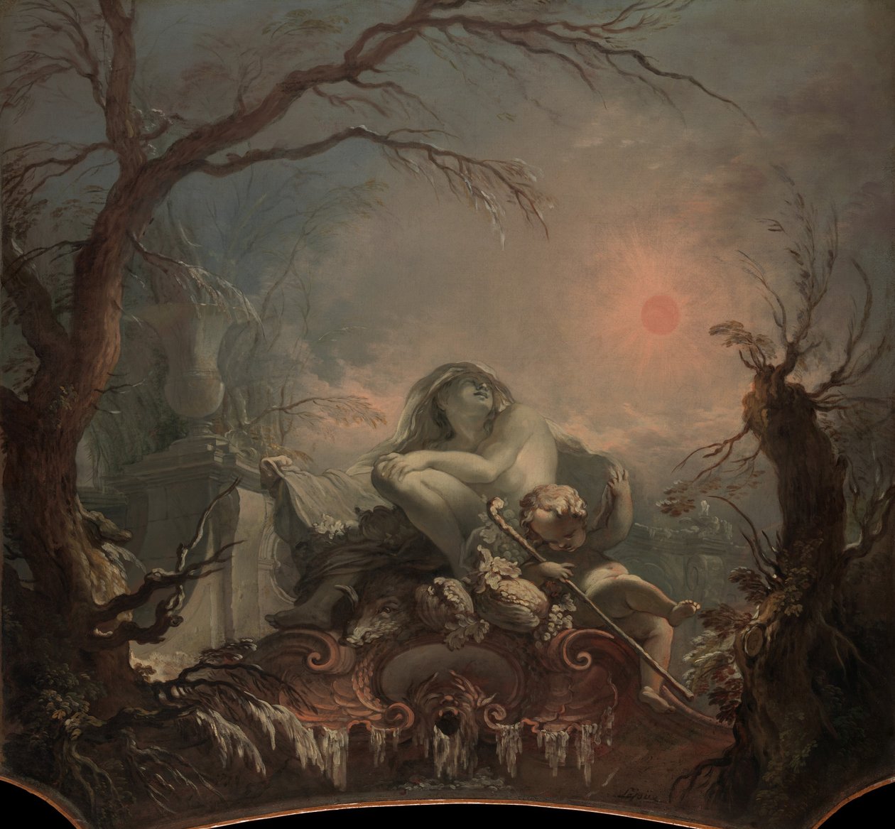 Alegoría del invierno de Jacques de Lajoue II