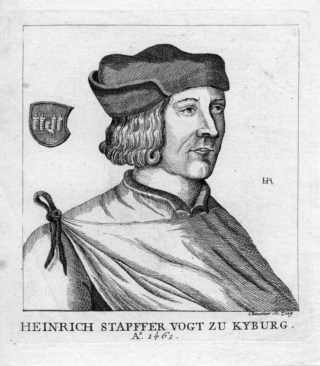 Retrato grabado de Jakob Joseph Clausner