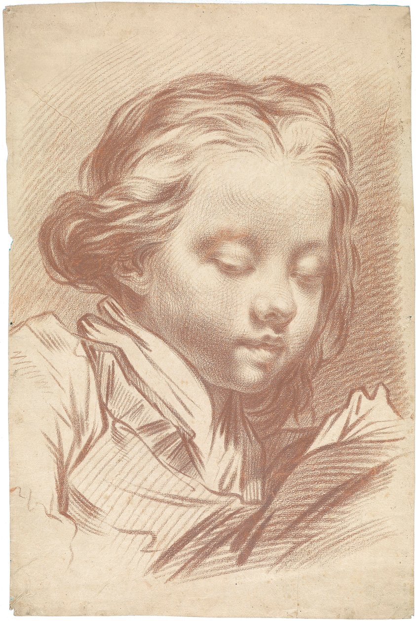 Retrato de un niño en perfil de tres cuartos de Jakob Mathias Schmuzer