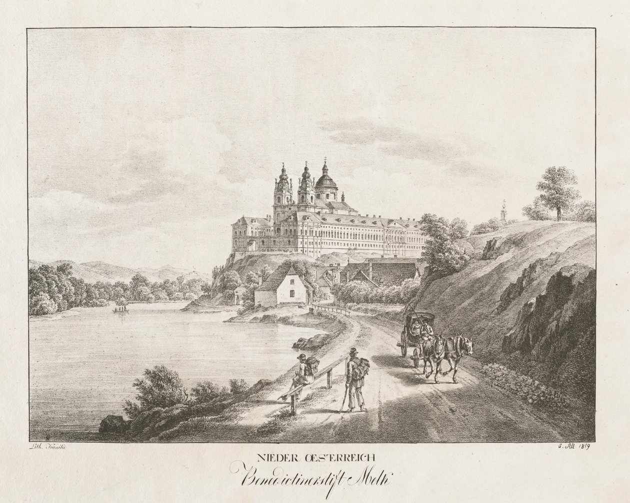 Nieder-Österreich, Abadía Benedictina de Melk, 1819 de Jakob Alt