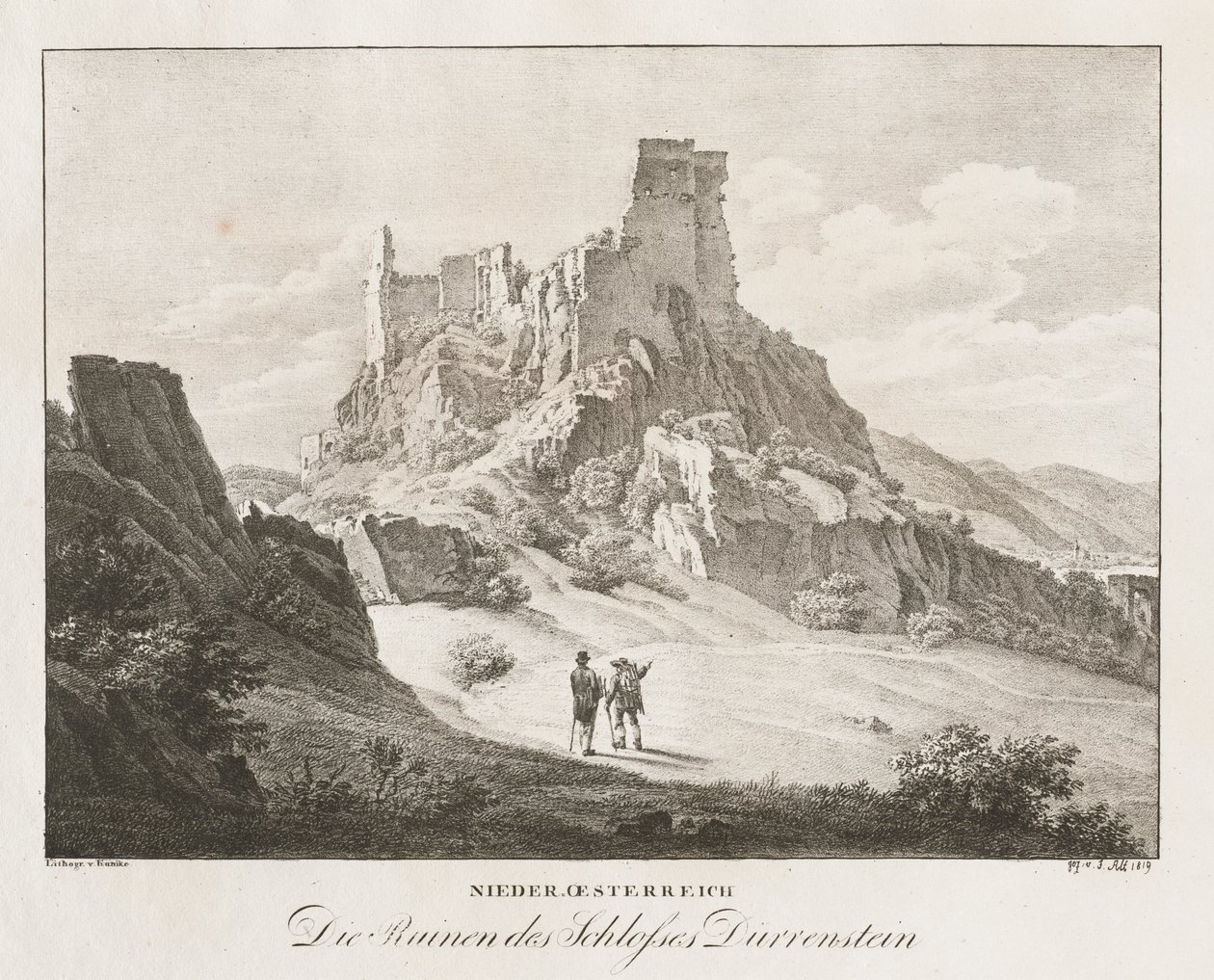 Nieder-oesterreich, Die Ruinen des Schlosses de Jakob Alt