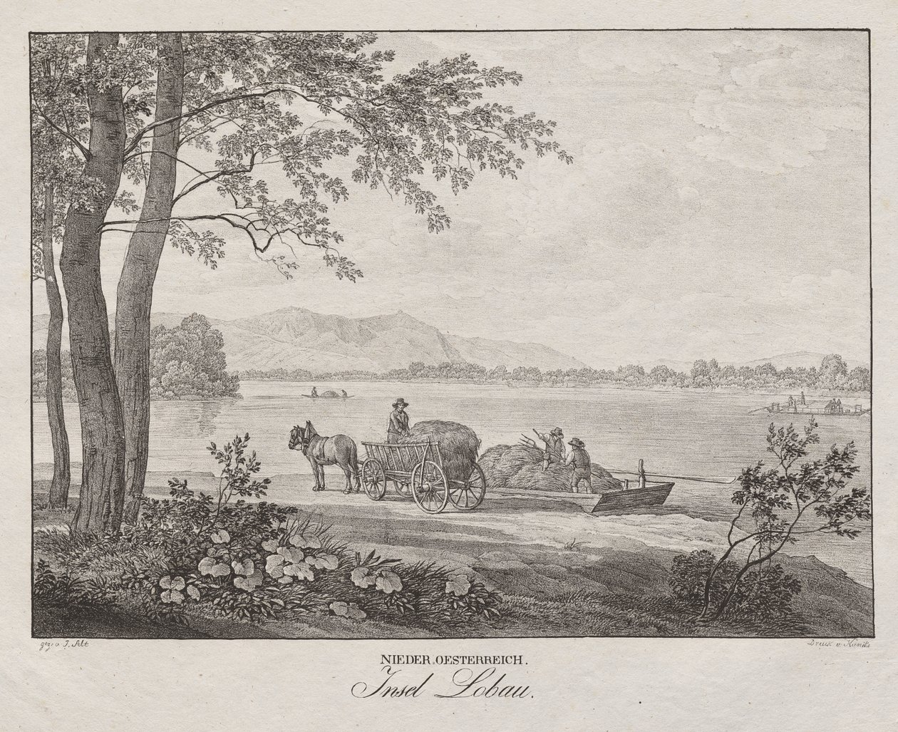 Nieder-oesterreich, Insel Lobau de Jakob Alt