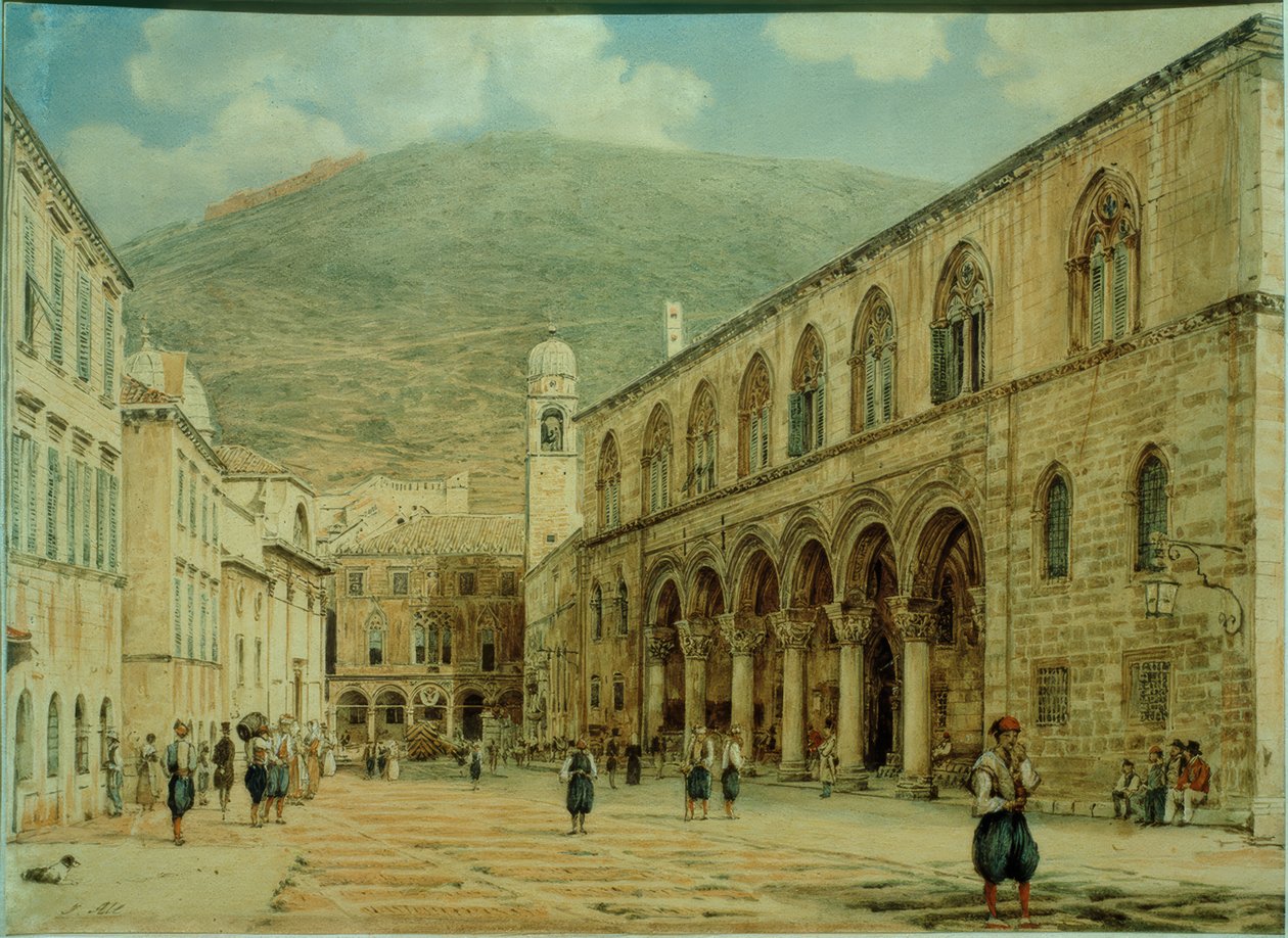 Plaza en Ragusa (Dubrovnik) de Jakob Alt