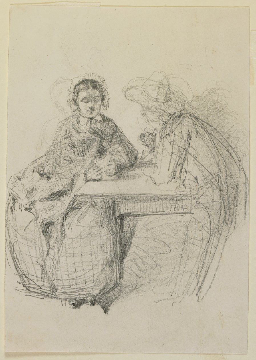 Pareja sentada en una mesa, 1858 de James Abbott McNeill Whistler